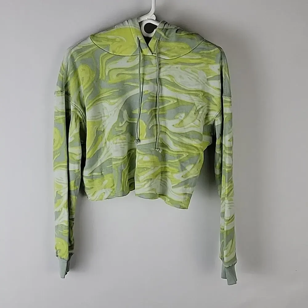 Wild Fable Cropped Hoodie, Green Swirl, Size L, NWT - Picture 2 of 7